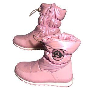 K Komforme Pink Waterproof Insulated Winter Boots Faux Fur Lining  Size 1